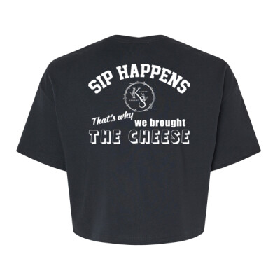 Ladies Jersey Crop Tee - Sip Happens Thumbnail