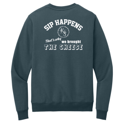 Unisex Fleece Crewneck - Sip Happens Thumbnail