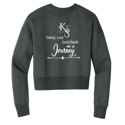 Ladies Cropped Fleece Crewneck - Tastebuds Thumbnail