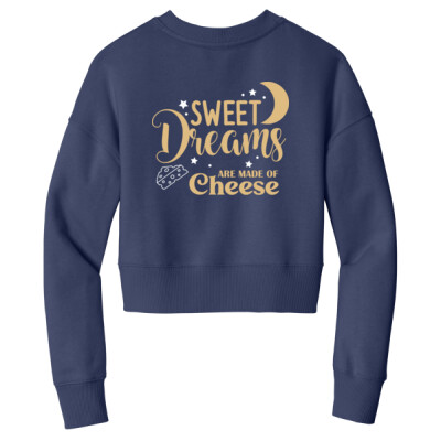 Ladies Cropped Fleece Crewneck - Sweet Dreams Thumbnail