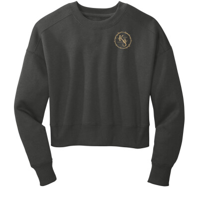 Ladies Cropped Fleece Crewneck - KS Logo Thumbnail