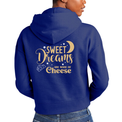 Ladies Cropped Fleece Hoodie - Sweet Dreams Thumbnail